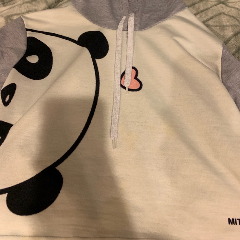 Cropped panda hoodie